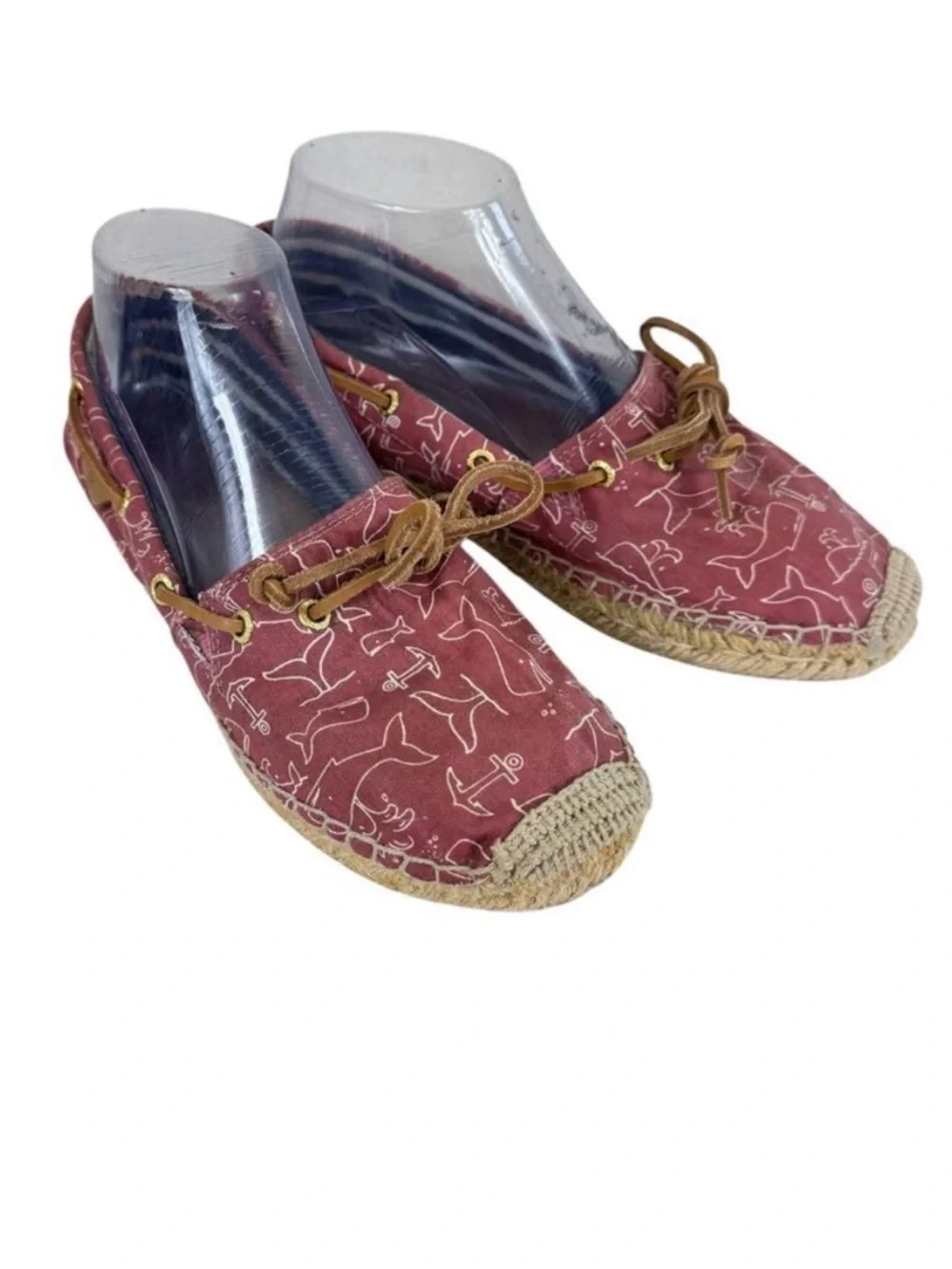Sperry Topsider Katama Whale Print Slip on Espadrille Flats Women's Size ‎ 8